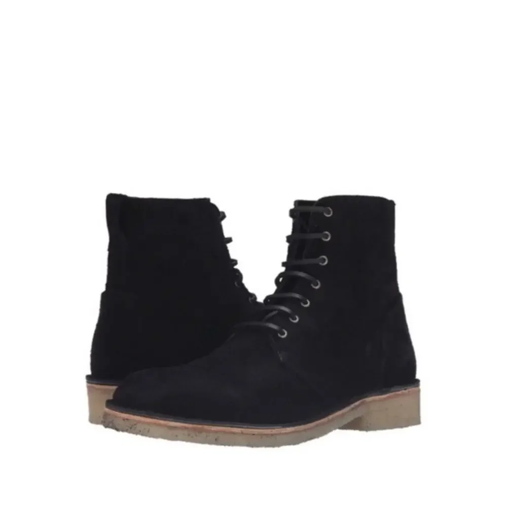 NEW‎ Rag & Bone Black Suede Lace Up Military Ankle Boots